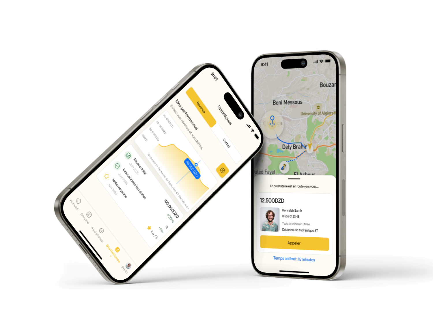 Écrans de l'app Shams